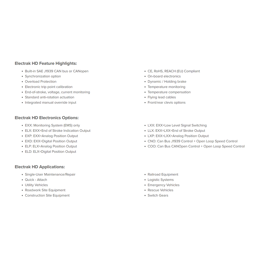 HD ELECTRAK SERIES THOMSON HD ELECTRAK SERIES RODDED ELECTRIC ACTUATOR<BR>SPECIFY NOTED INFORMATION FOR PRICE AND AVAILABILITY